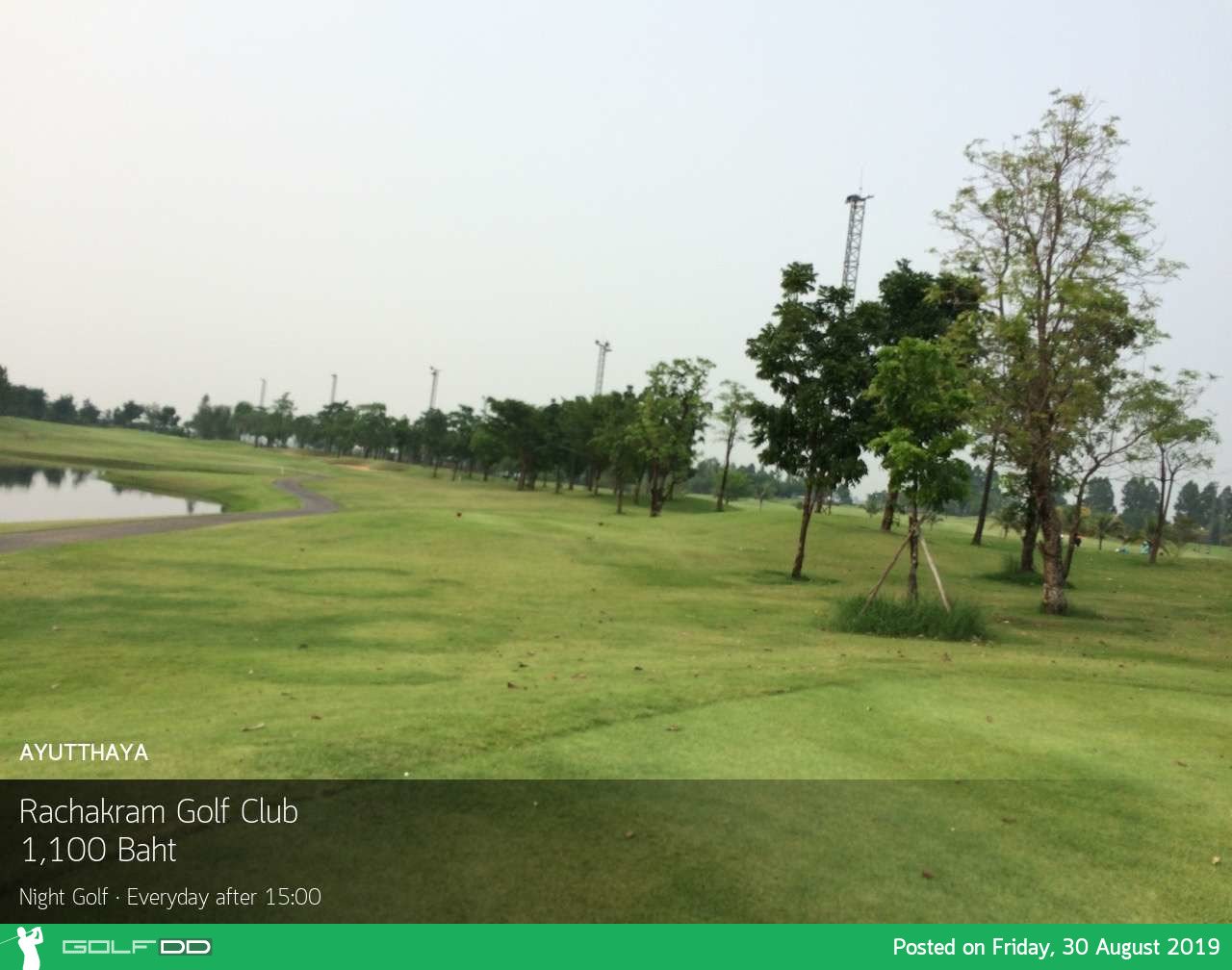 คืนวันศุกร์ ไปลองออกรอบกลางคืนกันที่ Rachakram Golf Club and Resort บางไทร อยุธยา พร้อม Booking Teetime กับ golfdd จ่ายเงินที่สนามได้เลย 