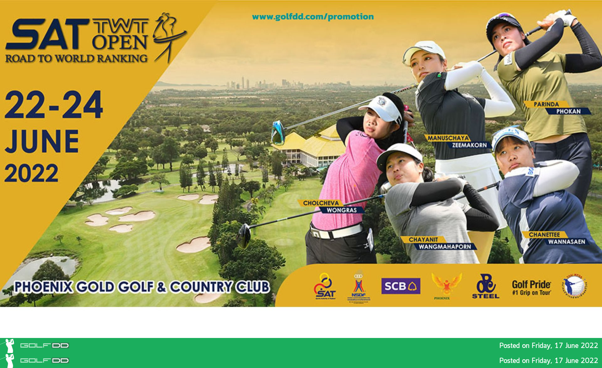 สองแชมป์เก่าพร้อมสู้ศึก “ไทยวีเมนส์ทัวร์” ชิง 2.5 ล้านบาท 22-24 มิ.ย.นี้ที่ ฟีนิกซ์ พัทยา