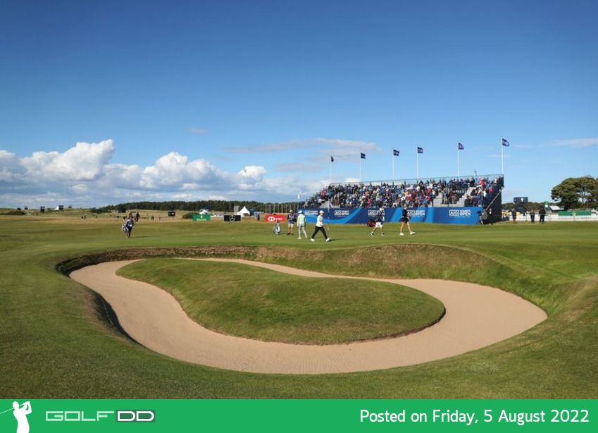 หลุมที่ยากเป็นอันดับสาม หลุมที่ 18 ของสนาม Muirfield พาร์ 71 ในรอบแรก AIG Women's Open 2022