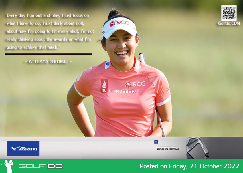 อาฒยา ฐิติกุล มือ 2 ของโลก ซึ่งขึ้นนำที่ 9 อันเดอร์หลังจบรอบแรก BMW Ladies Championship ตอบคำถามผู้สื่อข่าวเมื่อถูกถามว่า