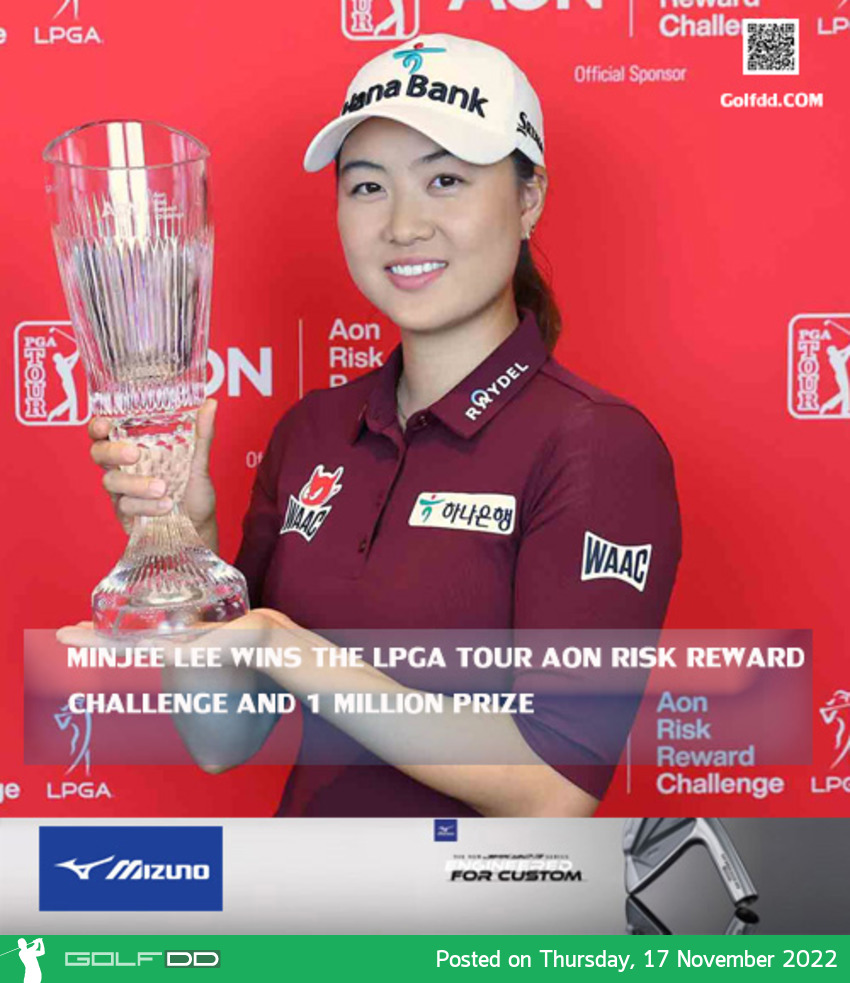 มินจี ลี รับเงินโบนัสจำนวน 1 ล้านเหรียญฯจากรางวัล 2022 Aon Risk Reward Challenge ลุ้นทุบสถิติทำเงินสูงสุด