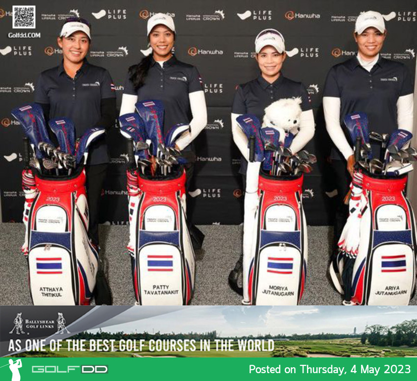 อาฒยา ฐิติกุล - แพทตี้ ธวัชธนกิจ  โมรียา และ เอรียา จุฑานุกาล ใน Hanwha LIFEPLUS International Crown 