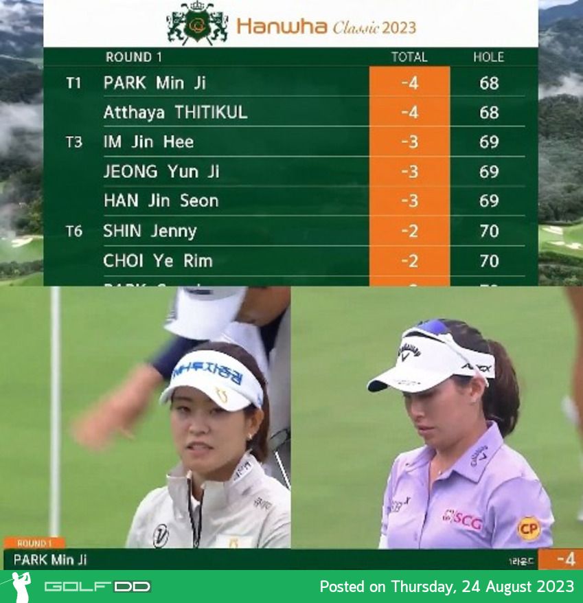 "จีโน่" อาฒยา ฐิติกุล ขึ้นนำด้วยสกอร์ 4 อันเดอร์พาร์จบวันแรก รายการ Hanwha Classic