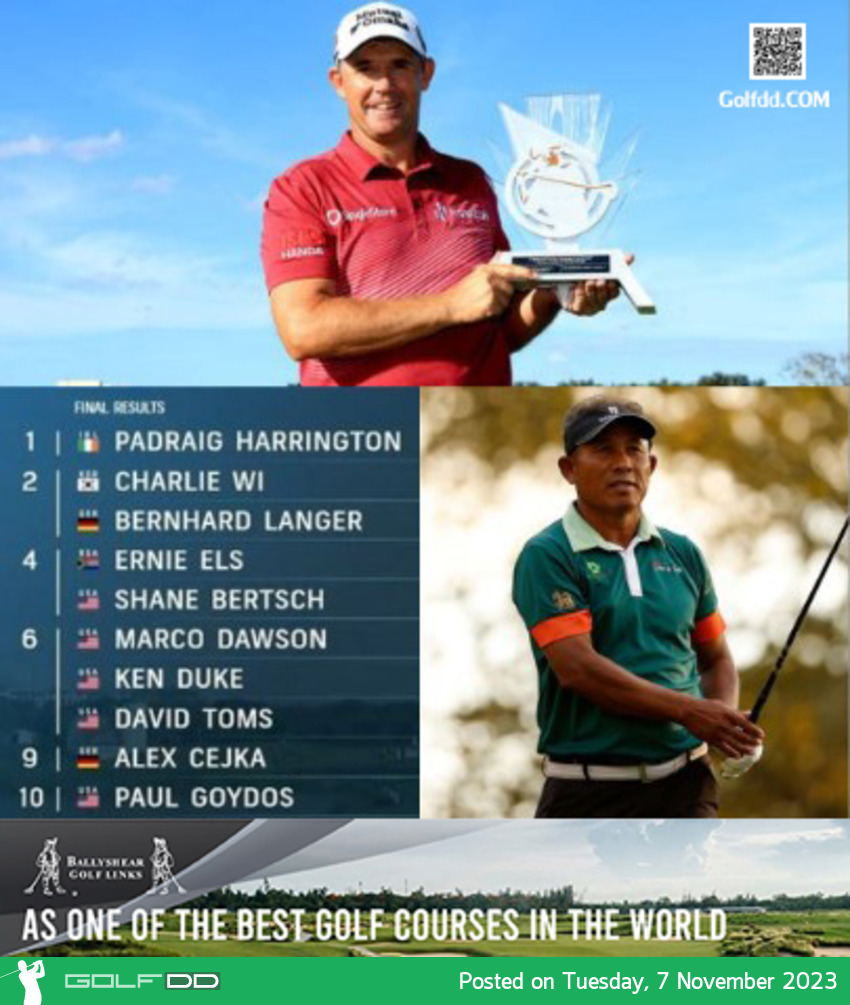 พาดริก​ แฮริงตัน​ คว้าแชมป์ที่ 2 ใน Timber Tech Championship ได้รับเงินรางวัล 350,000 ดอลลาร์ 
