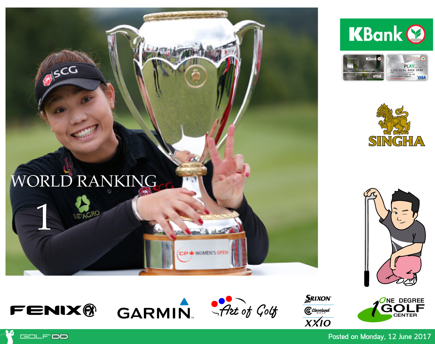 โปรเม ขึ้น มือ 1 ของโลก แน่นอนแล้ว หลังคว้าแชมป์ Manulife LPGA Classic