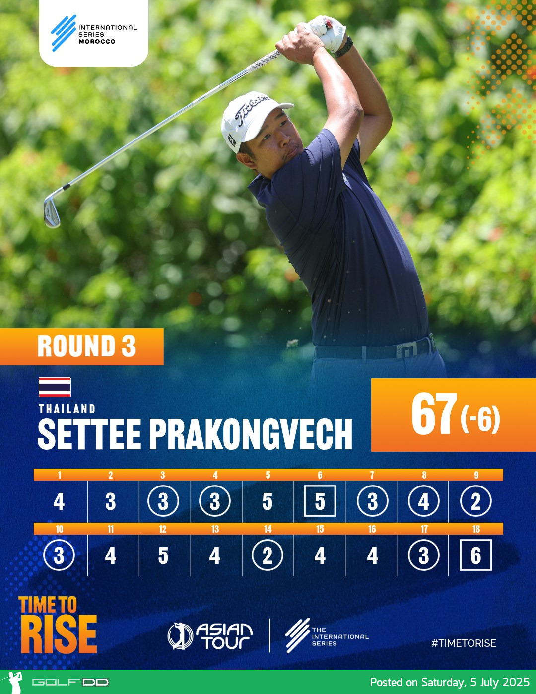 "เศรษฐี ประคองเวช" จ่อคว้าแชมป์! รั้งอันดับ 2 เดี่ยว รอบ 3 ศึก Asian Tour ที่โมร็อกโก