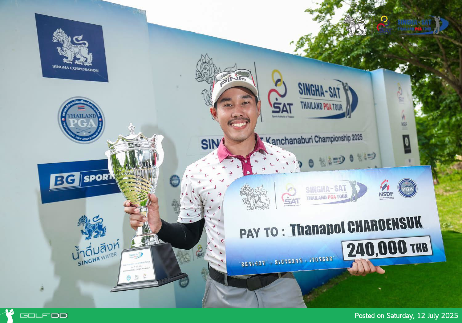 "ธนพล เจริญสุข" คว้าแชมป์ไทยแลนด์พีจีเอทัวร์ รายการที่ 2  โชว์ฟอร์มร้อนแรงกด -20 ที่บลูแซฟไฟร์ กาญจนบุรี 