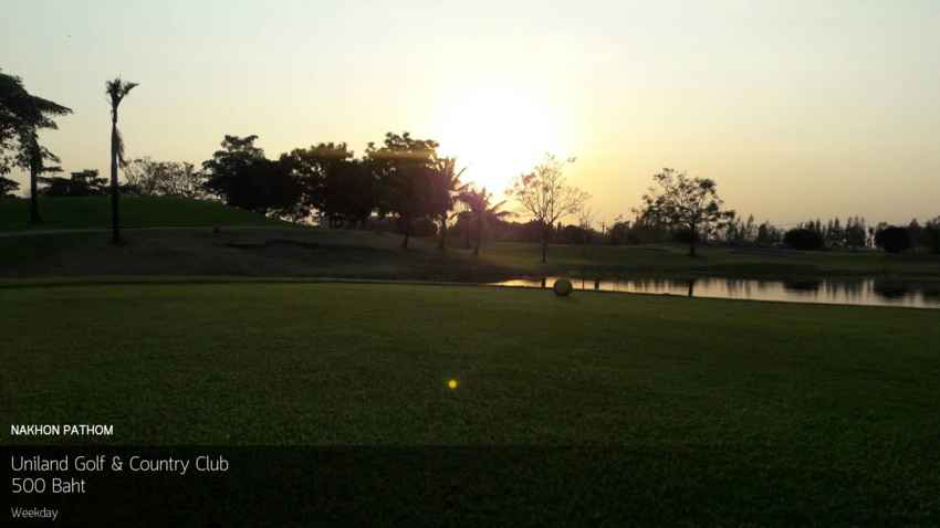 โปรยอดนิยม นครปฐม ลด 75% ที่ Uniland Golf & Country Club พร้อมจองผ่าน golfdd จ่ายเงินที่สนามได้เลย 