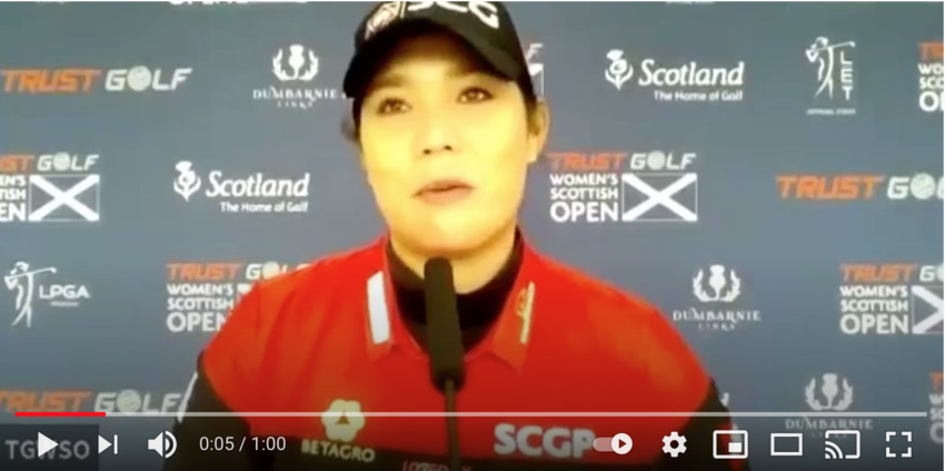 ฟัง โปร เม ที่กำลังนำร่วม ในรายการ Trust Golf Women’s Scottish Open เหลือวันสุดท้ายลุ้นแชมป์ แล้ว 