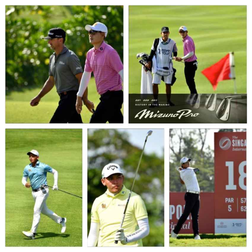 สองโปรนักกอล์ฟ  แจ๊ส เจนวัฒนานนท์ และปวิธ ตั้งกมลประเสริฐ ทำคนละ 1 อันเดอร์ 