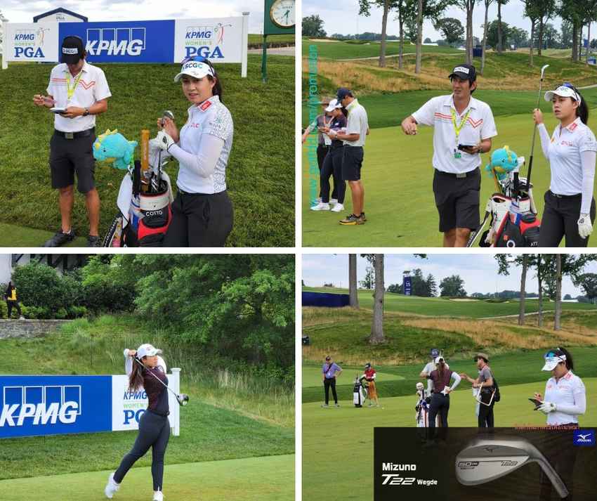 อาฒยา ฐิติกุล และ ปาจรีย์ อนันต์นฤการ  ลงซ้อมก่อนลงสังเวียนการแข่งขันกอล์ฟเมเจอร์ที่ 3 ของปี KPMG Women's PGA Championship 