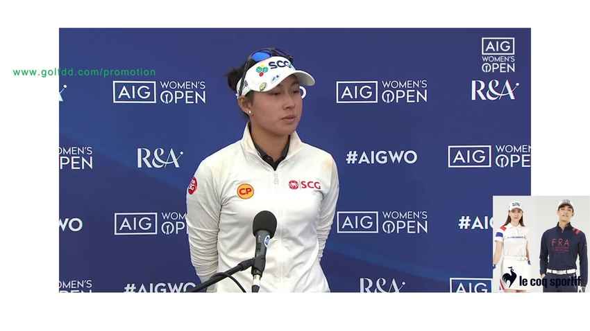 “จีโน" อาฒยา ฐิติกุล ให้สัมภาษณ์หลังจบรอบสองกอล์ฟ AIG Women’s Open ที่สกอตแลนด์ เมื่อวันศุกร์ที่ 5 สิงหาคม 