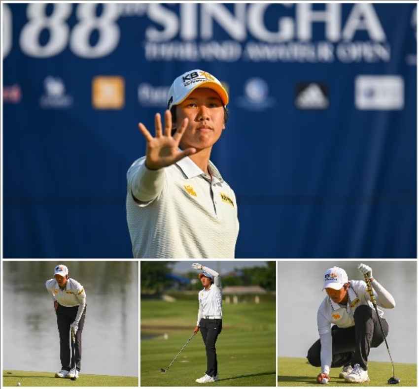 "ซิม" ณัฐกฤตา วงศ์ทวีลาภ แชมป์เก่าปีที่แล้ว วัย 20 ปี โชว์ความเหนือชั้นขึ้นนำประเภทหญิงที่ 5 อันเดอร์พาร์ 