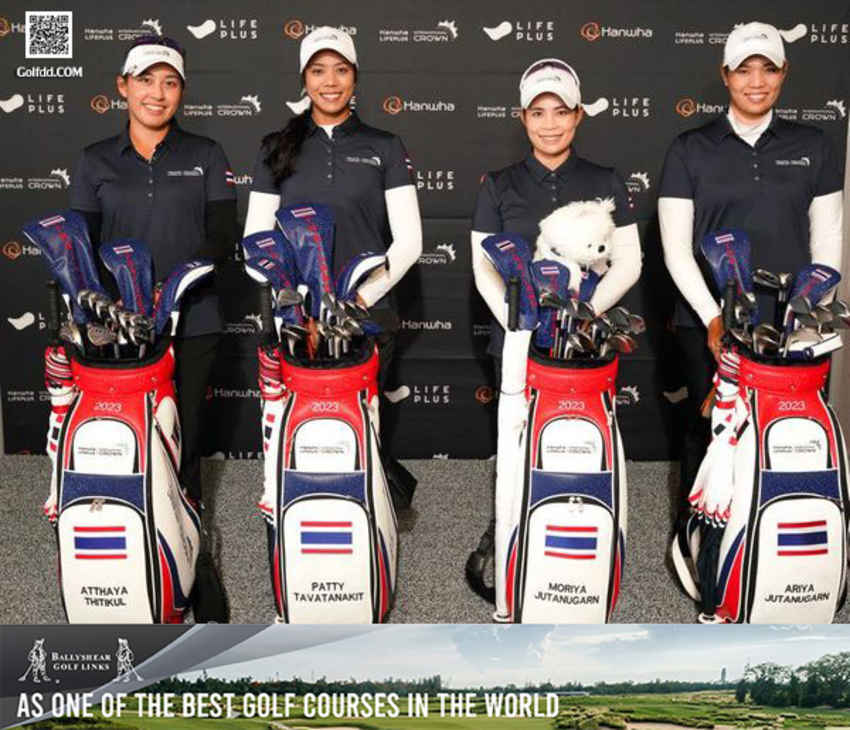 อาฒยา ฐิติกุล - แพทตี้ ธวัชธนกิจ  โมรียา และ เอรียา จุฑานุกาล ใน Hanwha LIFEPLUS International Crown 