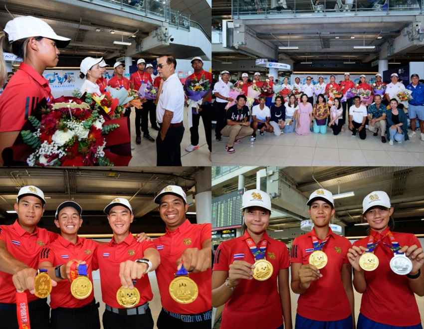 ทัพนักกอล์ฟไทยเดินทางถึงบ้านโดยสวัสดิภาพ 