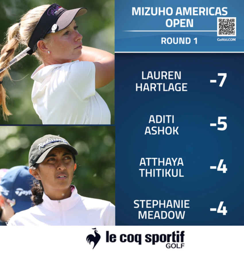 Lauren Hartlage จัดขึ้นนําสองจังหวะหลังจากรอบแรกของ Mizuho Americas Open 