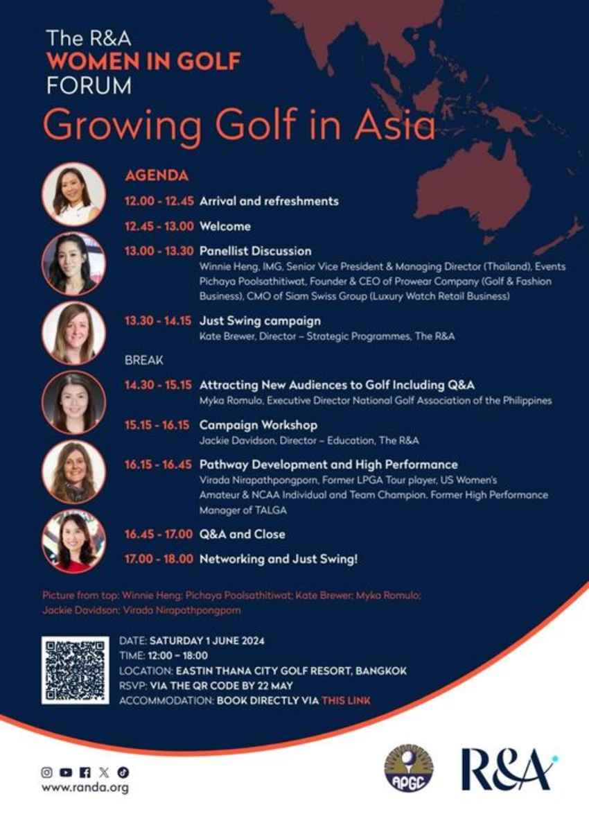 ขอเชิญร่วมงานสัมมนา The R&A Women in Golf Forum -- Growing Golf in Asia 